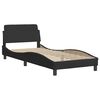 vidaXL Estrutura de cama com cabeceira Dover veludo 90x190 cm preto