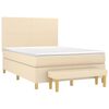 vidaXL Cama com molas/colch&atilde;o 140x190 cm tecido cor creme