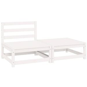 vidaXL 2 pcs conjunto lounge de jardim pinho maci&ccedil;o branco