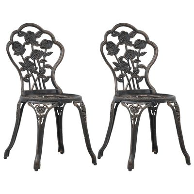 vidaXL Cadeiras de bistrô 2 pcs alumínio fundido bronze