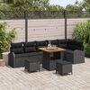 vidaXL Conjunto de Sof&aacute; de Jardim com almofada 9 pcs Preto