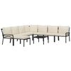 vidaXL 9 pcs conjunto lounge de jardim aço c/ almofadões areia