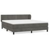 vidaXL Cama com molas/colch&atilde;o 160x200 cm veludo cinzento-escuro