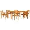 vidaXL Conjunto de Jantar para Jardim 7 unid. Castanho