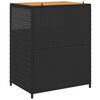 vidaXL Arm&aacute;rio com porta Preto 70 x 50 x 87 cm Poli&eacute;ster e Rattan Roly