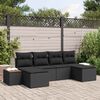 vidaXL Conjunto de Sof&aacute; de Jardim 6 pcs Preto Rattan de Polipropileno