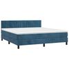 vidaXL Cama box spring c/ colchão/LED 180x200 cm veludo azul-escuro