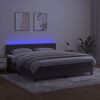 vidaXL Cama box spring c/ colch&atilde;o/LED 160x200cm veludo cinzento-escuro