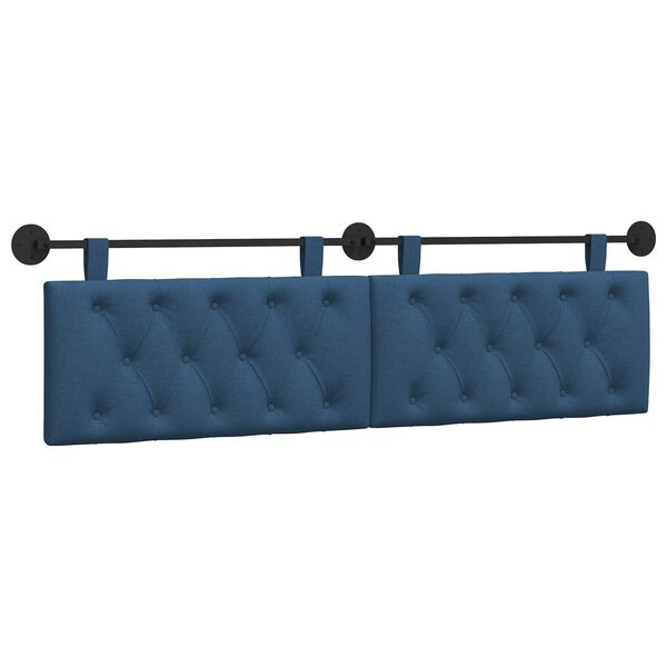 vidaXL Cabeceira Suspensa Azul 170 x 55 x 7 cm tecido