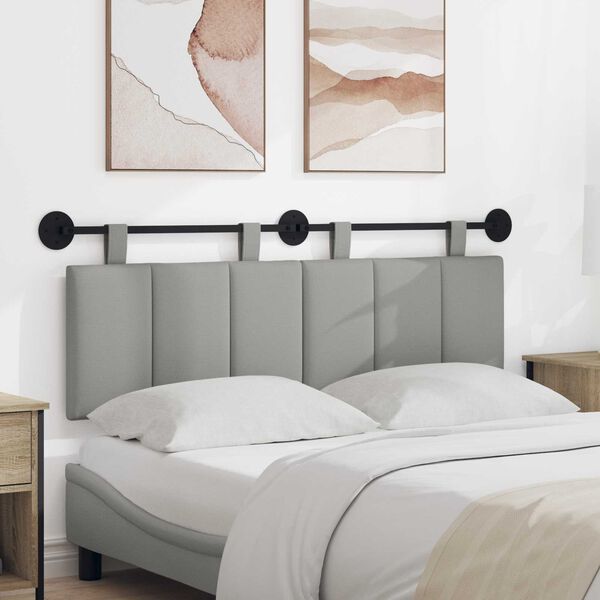 vidaXL Cabeceira Suspensa Riscas Cinza Nuvem 150 x 55 x 5 cm tecido