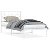 vidaXL Estrutura de cama com cabeceira 90x190 cm metal branco
