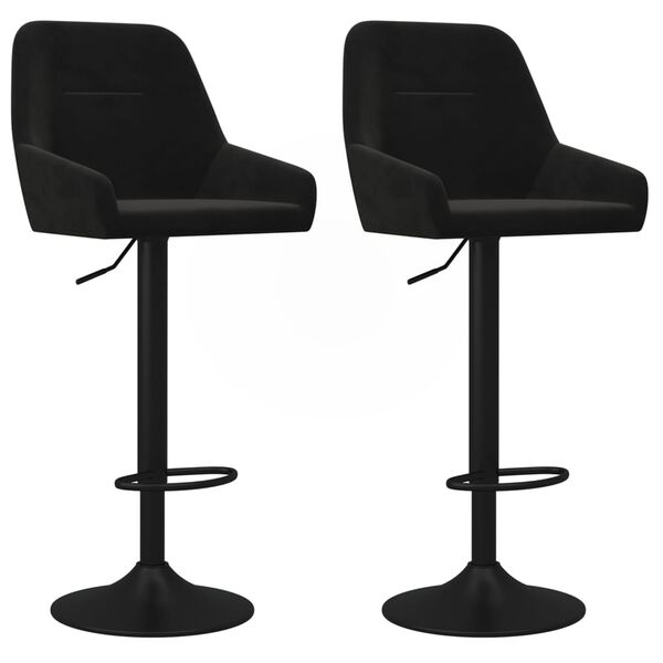 vidaXL Bancos de bar 2 pcs veludo preto