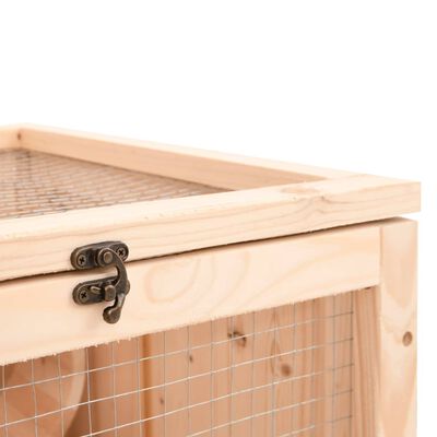 vidaXL Gaiola para hamster 81x40x60 cm madeira de abeto maciça