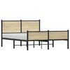 vidaXL Estrutura de cama sem colch&atilde;o 150x200cm metal carvalho sonoma