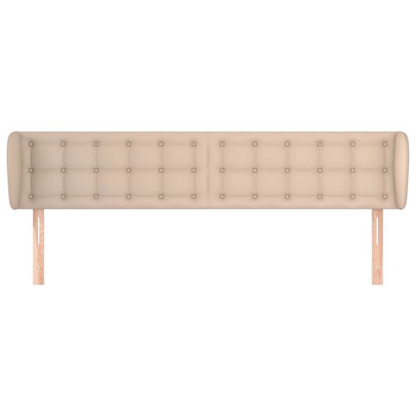 vidaXL Cabeceira cama abas couro artificial 183x23x78/88 cm cappuccino