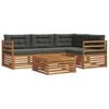 vidaXL Conjunto de Sof&aacute;s para Exterior 5 unid. Natural e Antracite