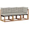 vidaXL Sof&aacute; M&eacute;dio e de Canto para Exterior com almofada 3 Pe&ccedil;a Natural
