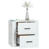 vidaXL Mesa de cabeceira de parede 50x36x47 cm branco brilhante