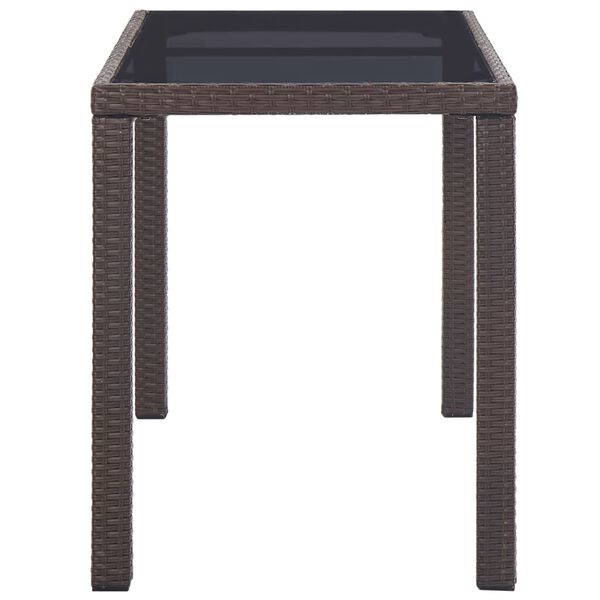 vidaXL Mesa de jardim 123x60x74 cm vime PE castanho