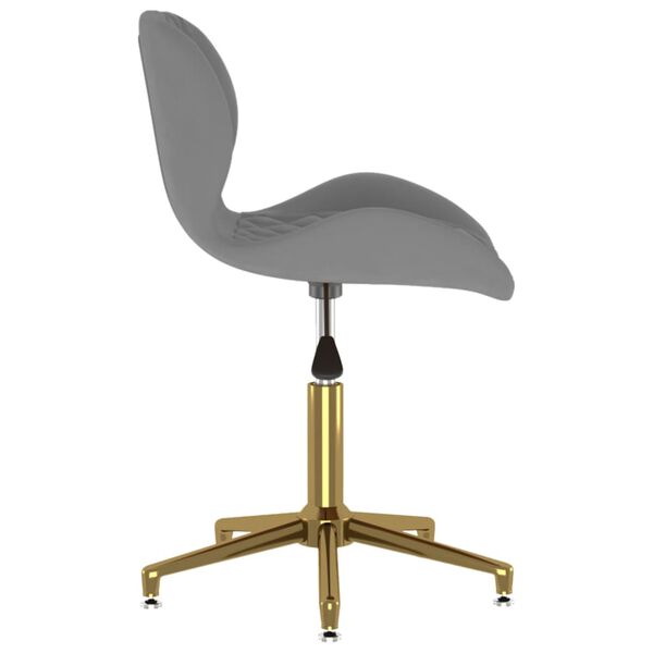 335041 vidaXL Swivel Dining Chair Dark Grey Velvet