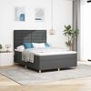vidaXL Cama Box Spring LED Cinza Escuro 140 x 200 cm tecido