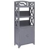 vidaXL Arm&aacute;rio de casa de banho 46x24x116cm madeira paulownia cinzento