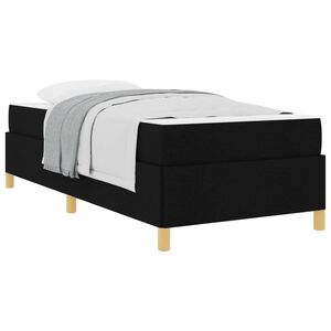vidaXL Estrutura da Cama com colch&atilde;o Preto 90 x 190 cm tecido