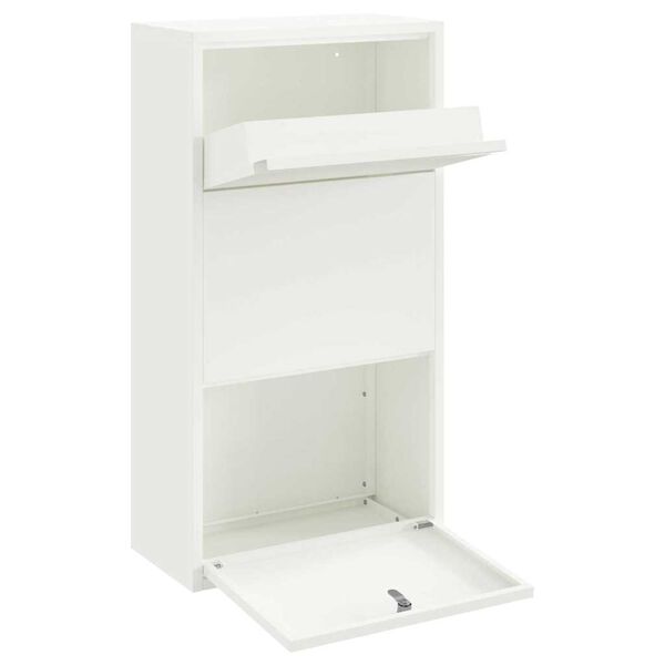 vidaXL Caixa para entrega de pacotes Branco 44 x 22 x 82 cm A&ccedil;o
