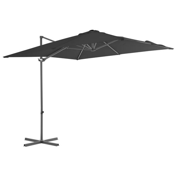 vidaXL Guarda-sol cantilever com poste de a&ccedil;o 250x250 cm antracite