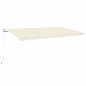 vidaXL Toldo retr&aacute;til manual com LED 600x350 cm cor creme