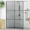 vidaXL Parede de Chuveiro Walk-in Preto 140 x 195 cm vidro temperado