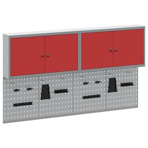 vidaXL Conjunto de Arm&aacute;rios de Ferramentas 6 unid. Vermelho