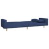 vidaXL Sof&aacute;-cama 2 lugares com duas almofadas tecido azul