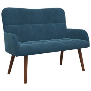 vidaXL Sof&aacute; para 2 Pessoas Azul 115 x 61 x 87 cm Veludo