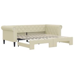 vidaXL Sof&aacute;-cama com gavet&atilde;o 90x200 cm couro artificial creme