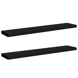vidaXL Prateleiras de parede suspensas 2 pcs 120x23,5x3,8cm MDF preto