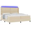 vidaXL Cama Box Spring LED com colch&atilde;o Creme 200 x 200 cm tecido