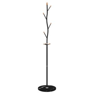 vidaXL Bengaleiro 177 cm ferro revestido a p&oacute; preto