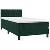 vidaXL Cama box spring c/ colch&atilde;o/LED 90x190 cm veludo verde-escuro