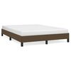 vidaXL Estrutura de cama sem colch&atilde;o 140x190 cm tecido castanho-escuro