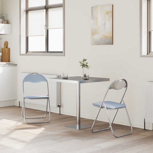 vidaXL Cadeira Dobr&aacute;vel 2 pcs Cinzento 48 x 43,5 x 81 cm