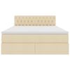 vidaXL Cama com arruma&ccedil;&atilde;o e colch&atilde;o com colch&atilde;o Creme 140 x 200 cm