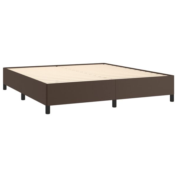 vidaXL Estrutura de cama 180x200cm couro artificial castanho