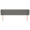 vidaXL Cabeceira de cama c/ abas tecido 163x23x78/88cm cinzento-escuro