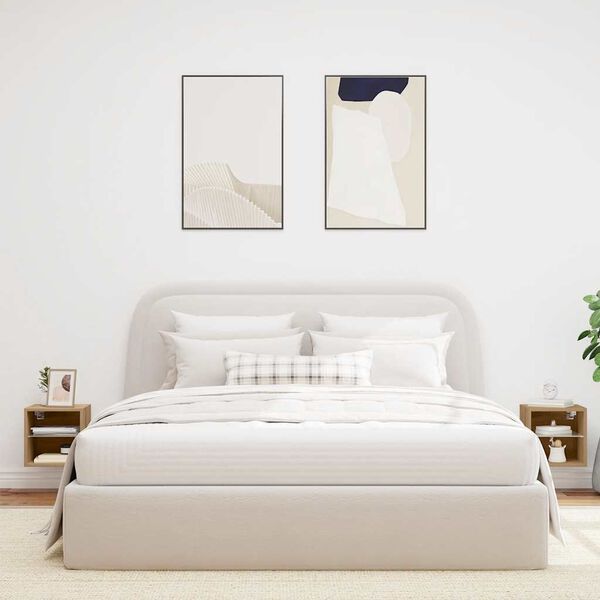 vidaXL Móveis de parede para TV com luzes LED 2 pcs carvalho artesanal