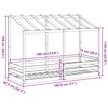 vidaXL Cama infantil com telhado 75x190 cm pinho maci&ccedil;o castanho-mel