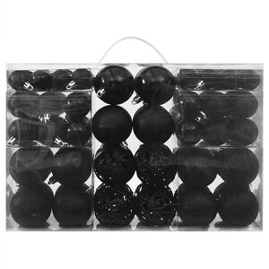 vidaXL Conjunto de bolas de natal 100 pcs preto