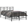 vidaXL Estrutura de cama com cabeceira e p&eacute;s 120x190 cm metal preto