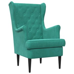 vidaXL poltrona Turquesa Veludo