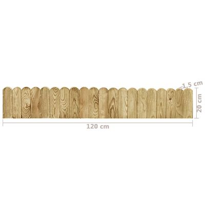 vidaXL Bordadura em rolo 120 cm madeira de pinho impregnada verde